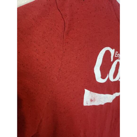 Enjoy Coke Coca-Cola Short Sleeve T-Shirt Mens Large Red Black Speckled - Picture 6 of 7